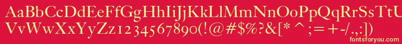 フォントKisoscbt – 黄色の文字、赤い背景