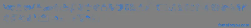 フォントZooland – 灰色の背景に青い文字