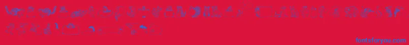 フォントZooland – 赤い背景に青い文字