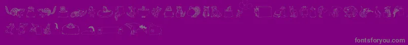 フォントZooland – 紫の背景に灰色の文字