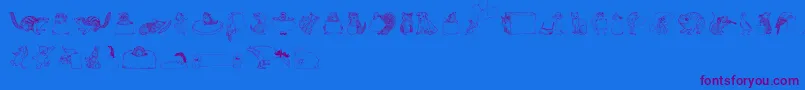 Zooland-Schriftart – Violette Schriften auf blauem Hintergrund