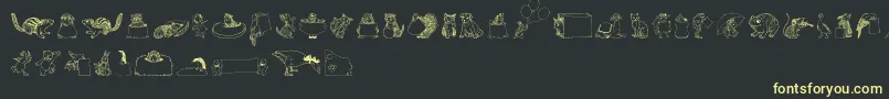 フォントZooland – 黒い背景に黄色の文字