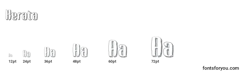 Размеры шрифта Kerata