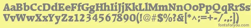 RaleighhBold-Schriftart – Graue Schriften auf gelbem Hintergrund