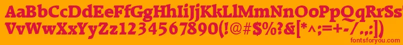 フォントRaleighhBold – オレンジの背景に赤い文字