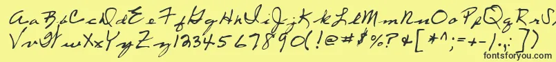 LeftyRegular Font – Black Fonts on Yellow Background