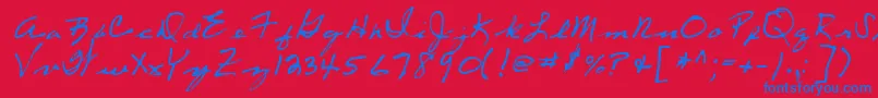 LeftyRegular Font – Blue Fonts on Red Background