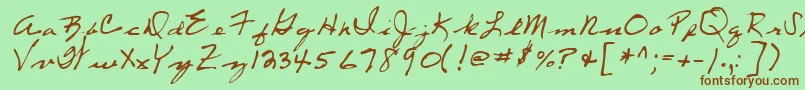 LeftyRegular Font – Brown Fonts on Green Background