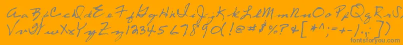 LeftyRegular-Schriftart – Graue Schriften auf orangefarbenem Hintergrund