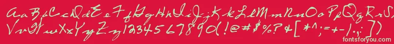 LeftyRegular Font – Green Fonts on Red Background