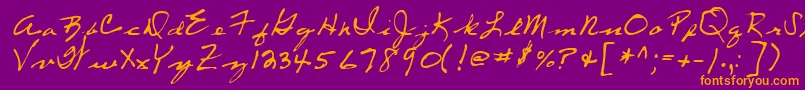 LeftyRegular Font – Orange Fonts on Purple Background