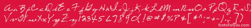 LeftyRegular Font – Pink Fonts on Red Background