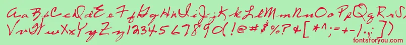 LeftyRegular Font – Red Fonts on Green Background