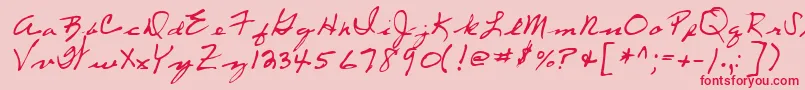 LeftyRegular-Schriftart – Rote Schriften auf rosa Hintergrund