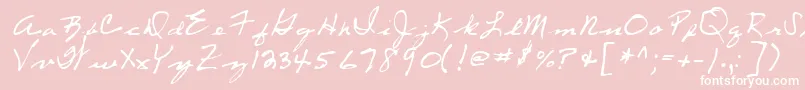 LeftyRegular-Schriftart – Weiße Schriften auf rosa Hintergrund