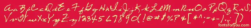 LeftyRegular Font – Yellow Fonts on Red Background