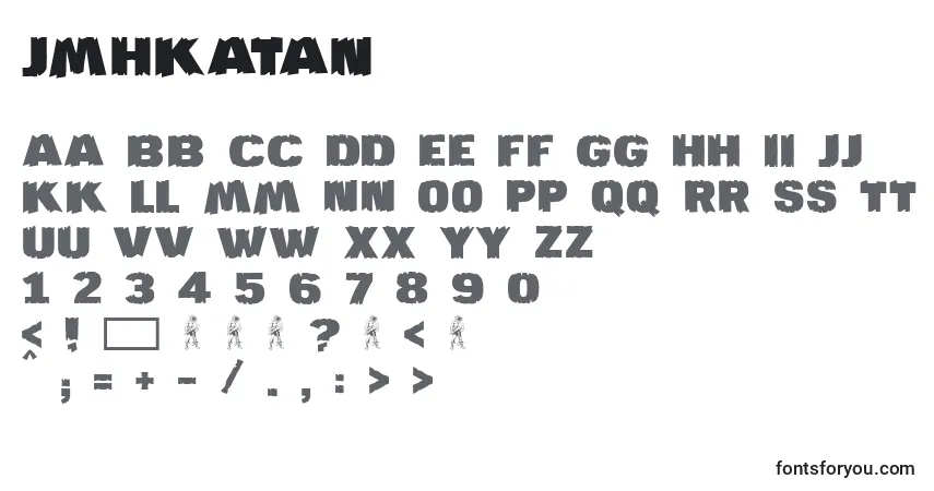 A fonte JmhKatan – alfabeto, números, caracteres especiais