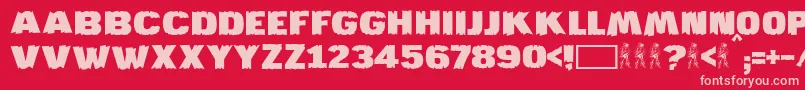 JmhKatan Font – Pink Fonts on Red Background