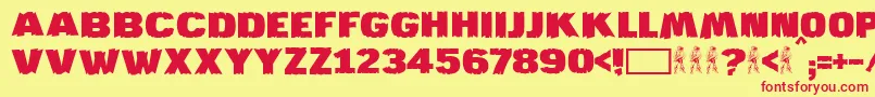 JmhKatan Font – Red Fonts on Yellow Background