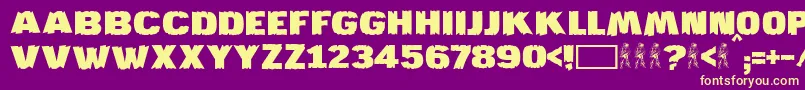 JmhKatan Font – Yellow Fonts on Purple Background