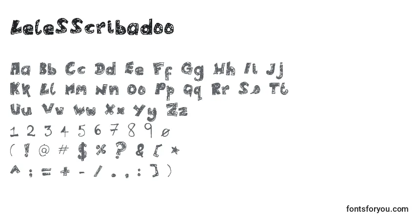 Fuente LeleSScribadoo - alfabeto, números, caracteres especiales