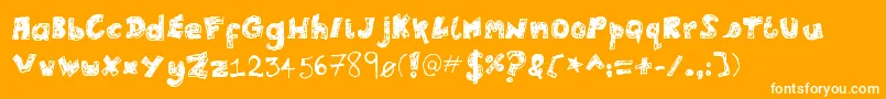 LeleSScribadoo-Schriftart – Weiße Schriften auf orangefarbenem Hintergrund