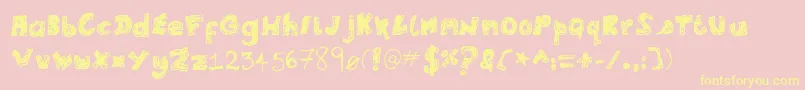 LeleSScribadoo Font – Yellow Fonts on Pink Background