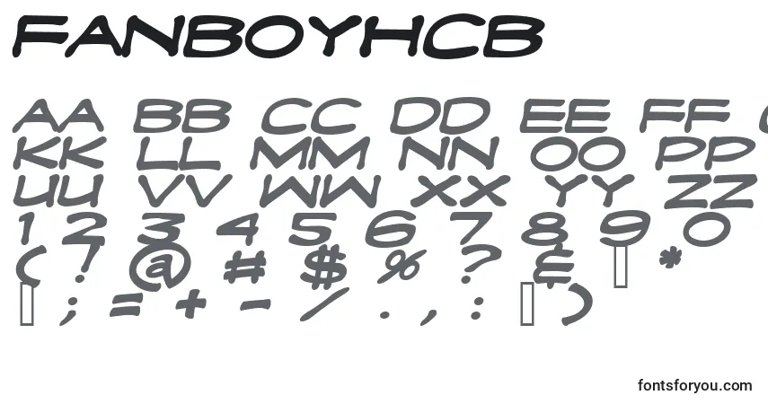 A fonte Fanboyhcb – alfabeto, números, caracteres especiais