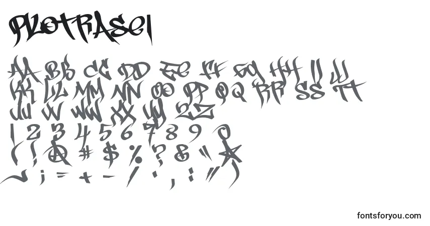Czcionka Pilotrase1 – alfabet, cyfry, specjalne znaki