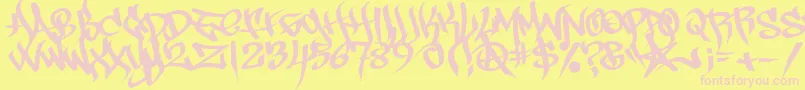 Pilotrase1 Font – Pink Fonts on Yellow Background