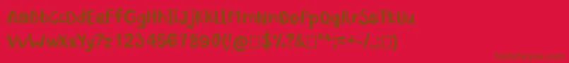 フォントKrema – 赤い背景に茶色の文字