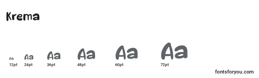 Размеры шрифта Krema