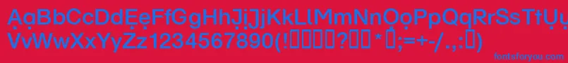 Schuvd Font – Blue Fonts on Red Background