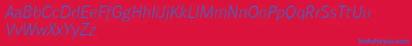 Wendelinreduced46leichtkursiv Font – Blue Fonts on Red Background