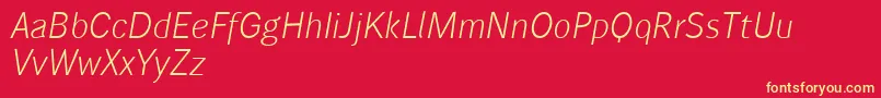 Wendelinreduced46leichtkursiv Font – Yellow Fonts on Red Background