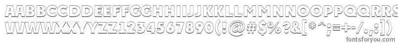 フォントAPlakattitul3DExtrabold – 白い背景に灰色の文字