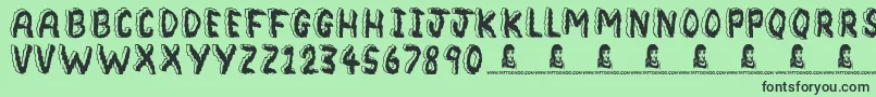Bedrock Font – Black Fonts on Green Background