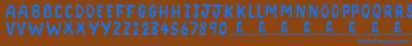 Bedrock Font – Blue Fonts on Brown Background