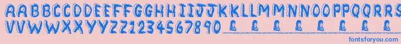 Bedrock Font – Blue Fonts on Pink Background