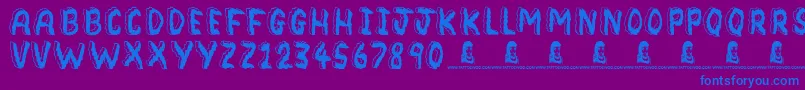 Bedrock Font – Blue Fonts on Purple Background