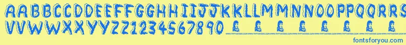 Bedrock Font – Blue Fonts on Yellow Background