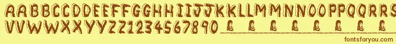 Bedrock Font – Brown Fonts on Yellow Background