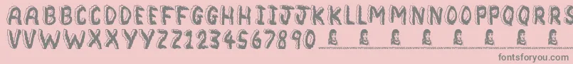 Bedrock-Schriftart – Graue Schriften auf rosa Hintergrund