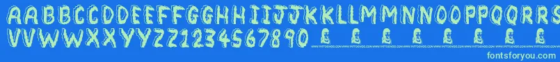 Bedrock Font – Green Fonts on Blue Background