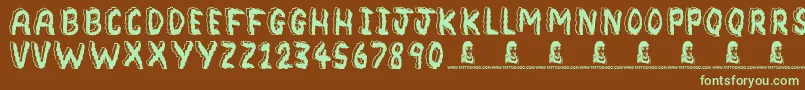 Bedrock Font – Green Fonts on Brown Background