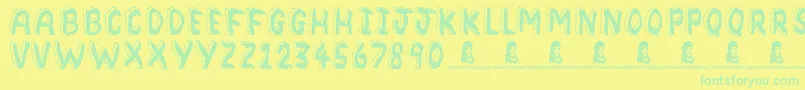 Bedrock Font – Green Fonts on Yellow Background