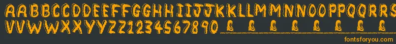 Bedrock Font – Orange Fonts on Black Background