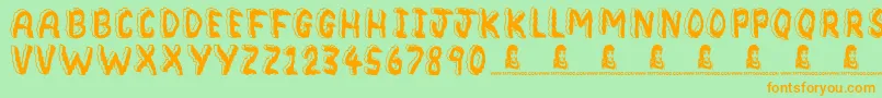 Bedrock Font – Orange Fonts on Green Background