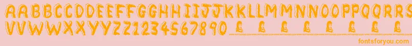 Bedrock Font – Orange Fonts on Pink Background