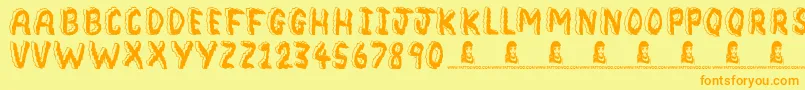 Bedrock Font – Orange Fonts on Yellow Background